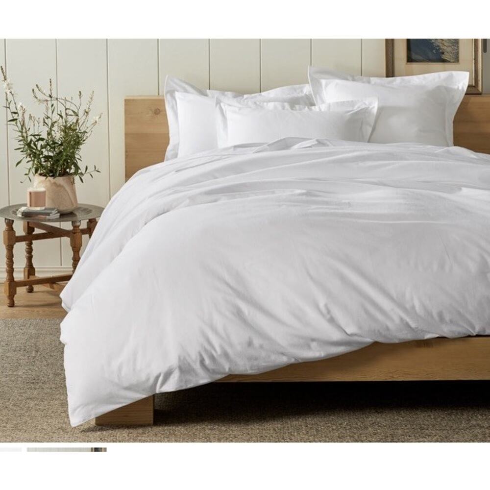 Coyuchi Cloud Brushed Organic Flannel Duvet Cover Full/queen White NIB $298